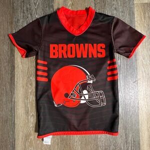 Holloway Cleveland Browns NFL Flag Football Jersey Kids Small Brown Orange Shirt